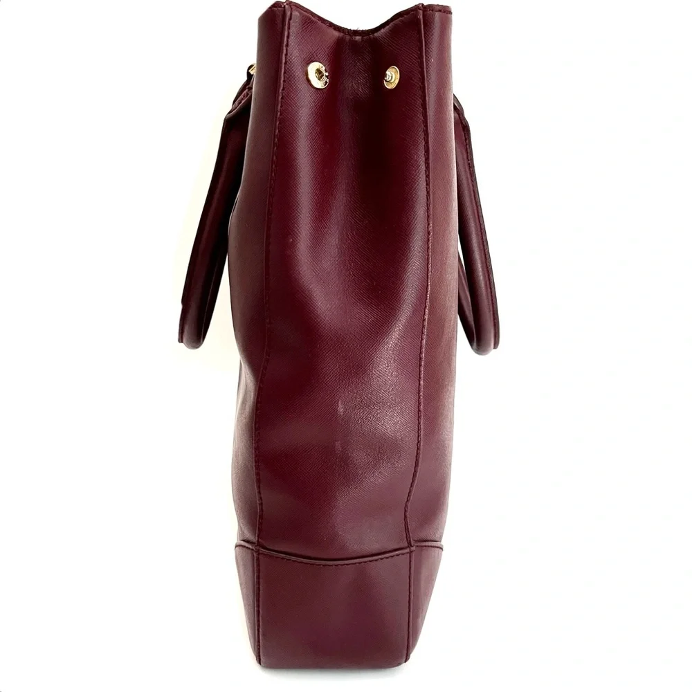 Tory Burch | Wine Burgundy | Saffiano Leather | Large Bag Tote